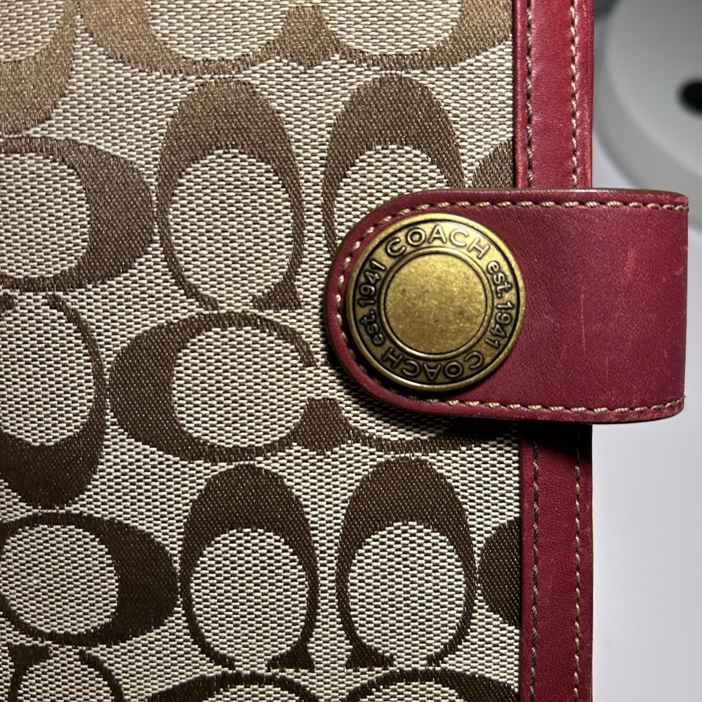 RARE Coach Brown and Maroon Canvas Notebook Cover - Picture 10 of 10